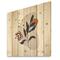 Designart - Abstract Flowers On Minimal Shapes VII - Modern Print on Natural Pine Wood